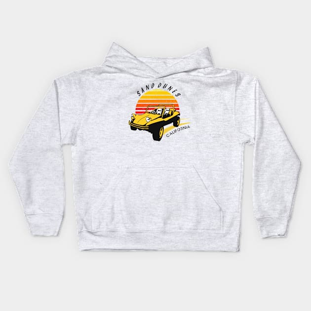 Sand Dunes Buggy - Retro Sunset Kids Hoodie by Pannolinno